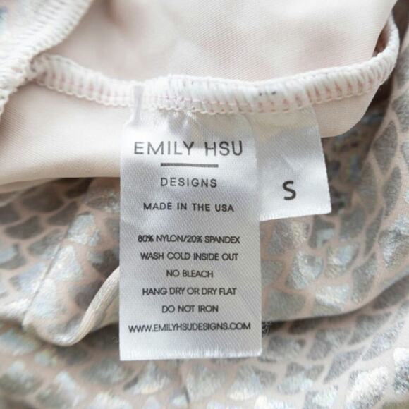 Emily HSU Pink Mini Fish Scales Ladies Size Small Leggings - Picture 4 of 5